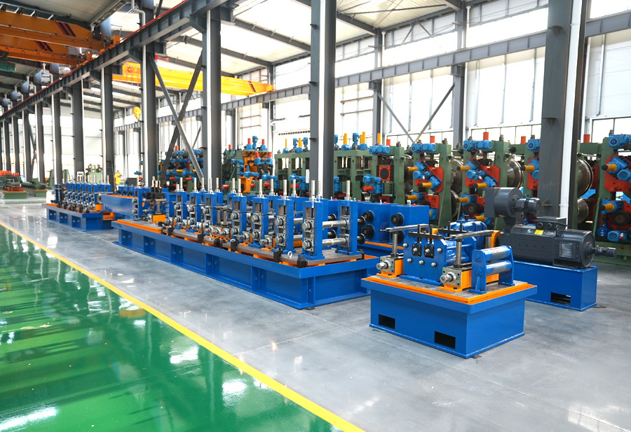 Blue Welded Carbon Steel Tube Mill Max Speed 120m / Min Diameter 12 - 63mm