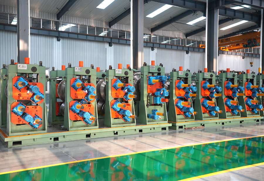 Steel Pipe Making Machine Max Speed 70m/min Diameter 33.78-60.3mm Color Blue High-Freq uency Welded Pipe Mill Line