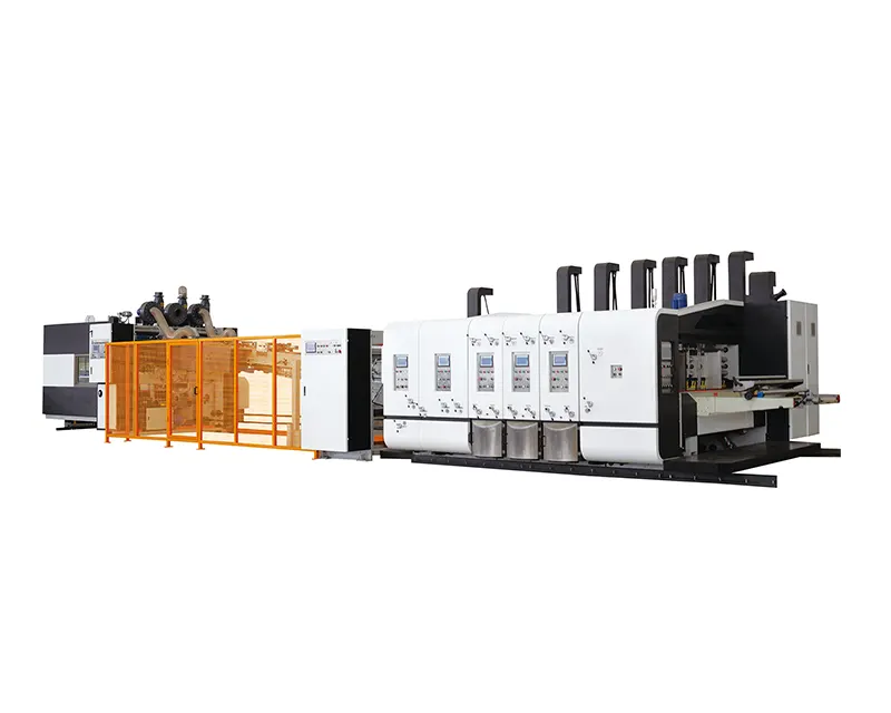 GYKM-FFG-B Automatic flexo printer slotter die cutter floder gluer strapper inline