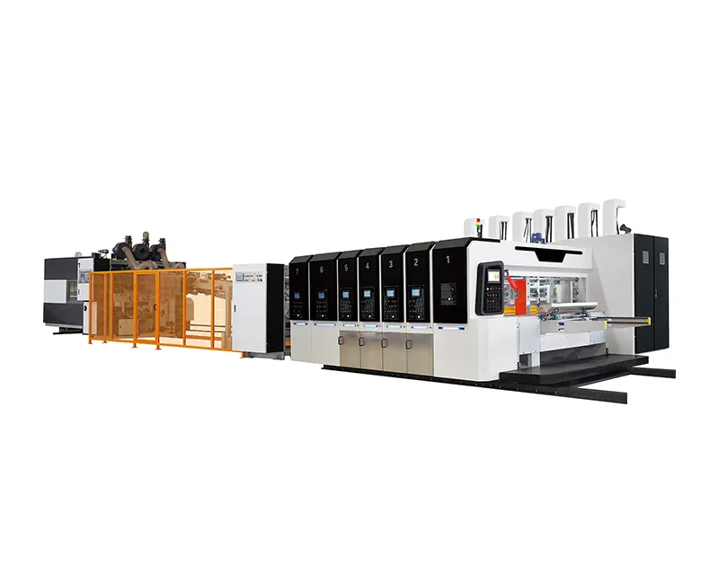 GYKM-FFG-A Automatic flexo printer slotter die cutter floder gluer strapper inline