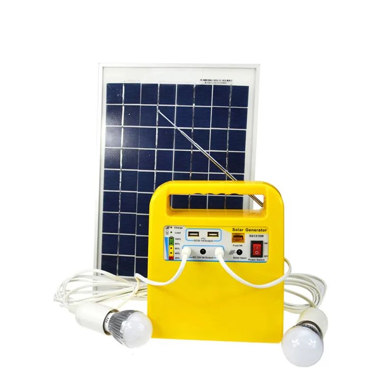 Solar Light Power Bank Portable Solar Charger and radio Solar System Outdoor with Battery Storage