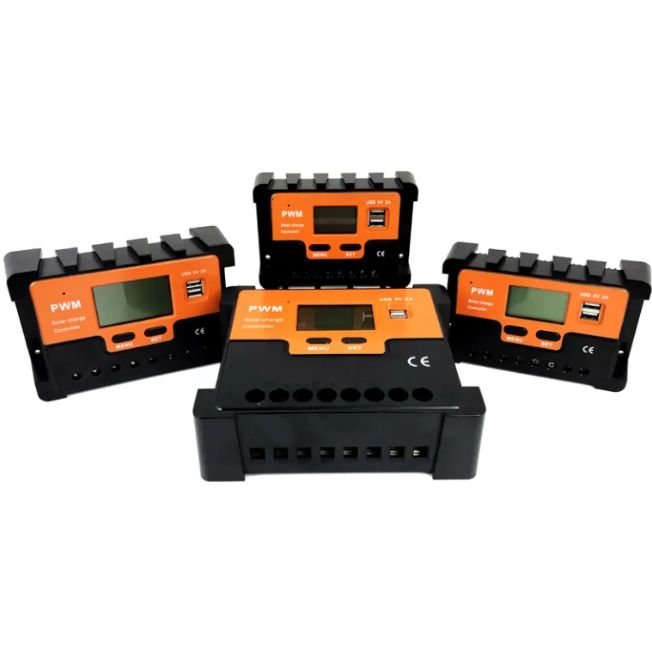 Solar Charge Controller 10A-100A PWM Solar Controller 12V24V48V AUTO for Off Grid Solar System