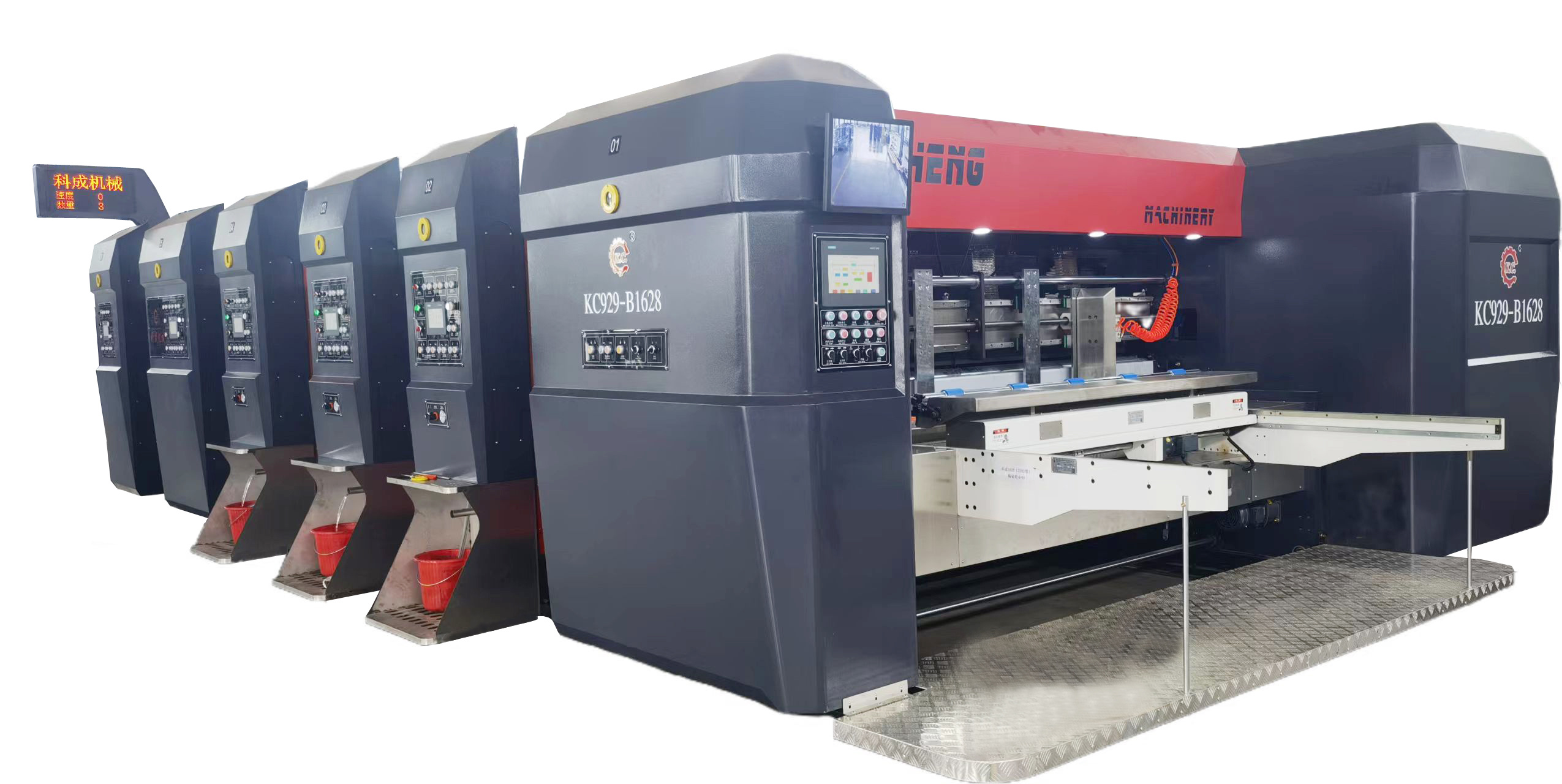 KC-H 1628 High Speed Fully Automatic 3 Color Printer Slotter Rotary Die Cutter