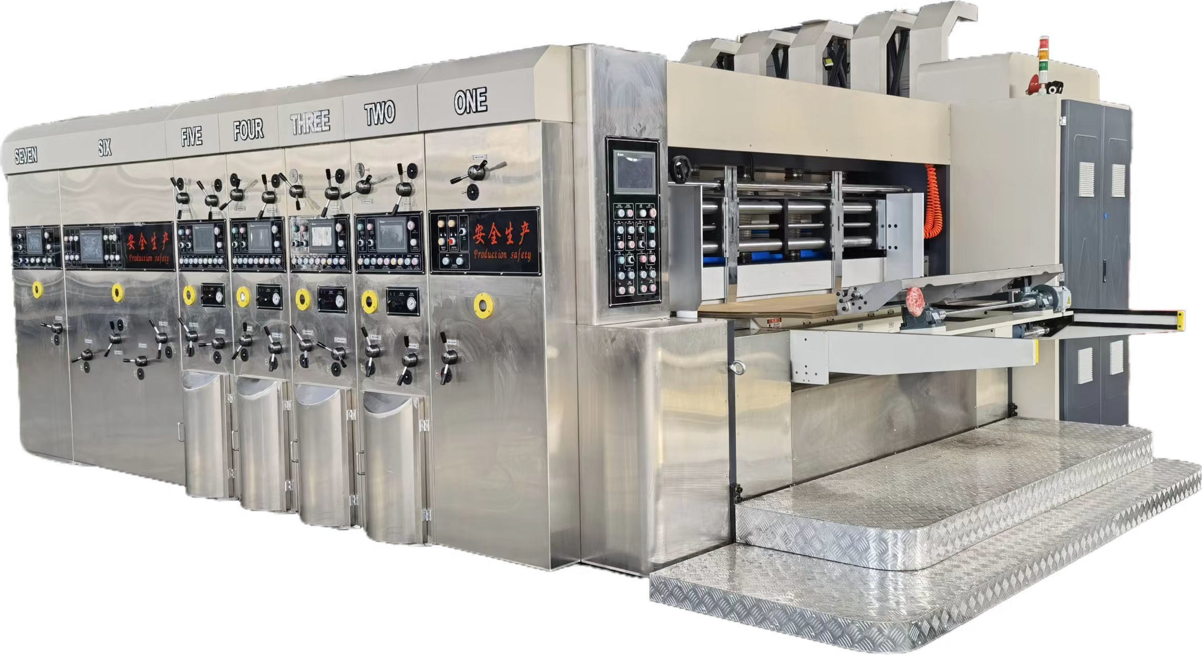 4 Color High Speed Corrugated Carton Flexo Printer Slotter Die Cutter
