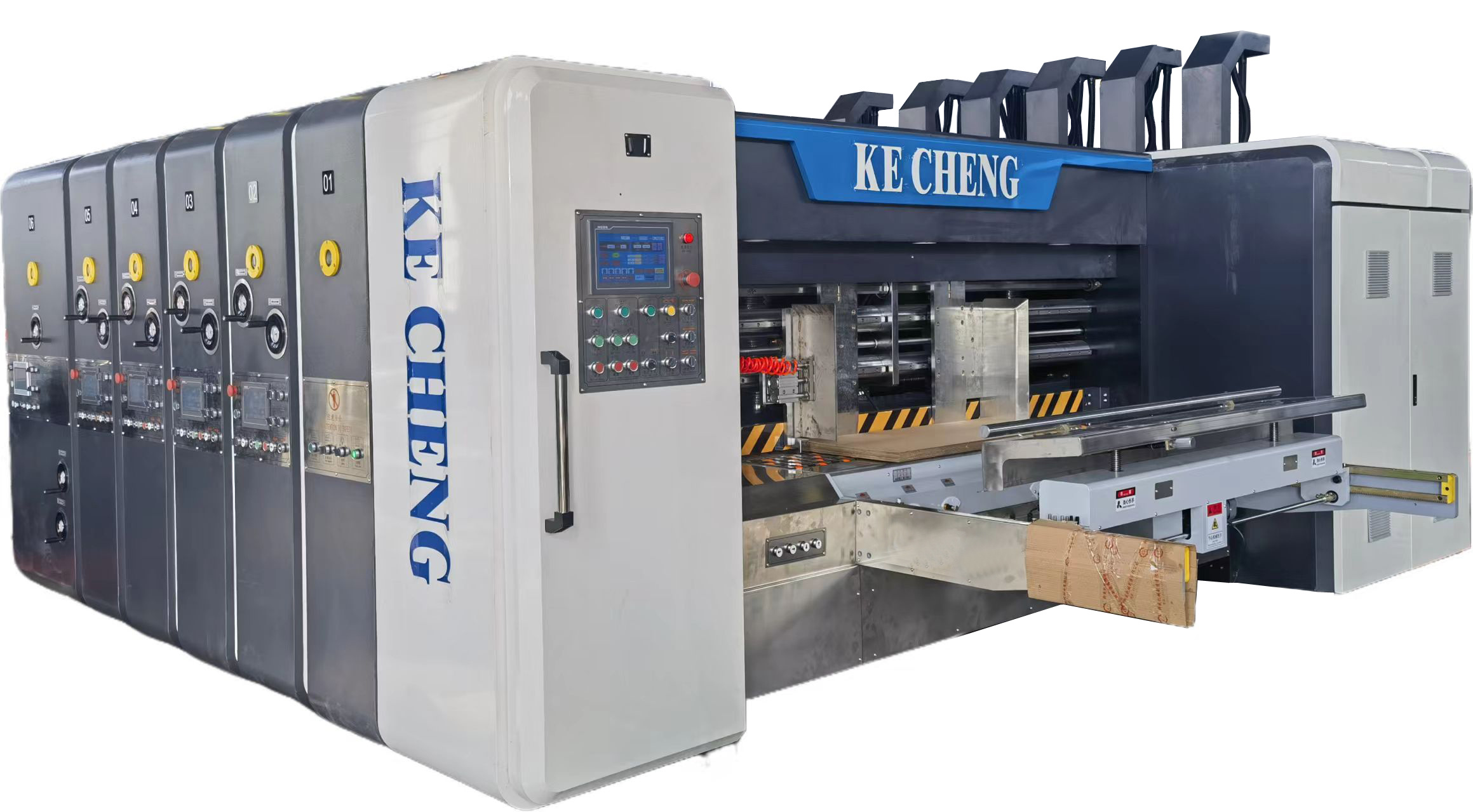 Automatic Corrugated Carton 4 Color Flexo Printer Rotary Die Cutter