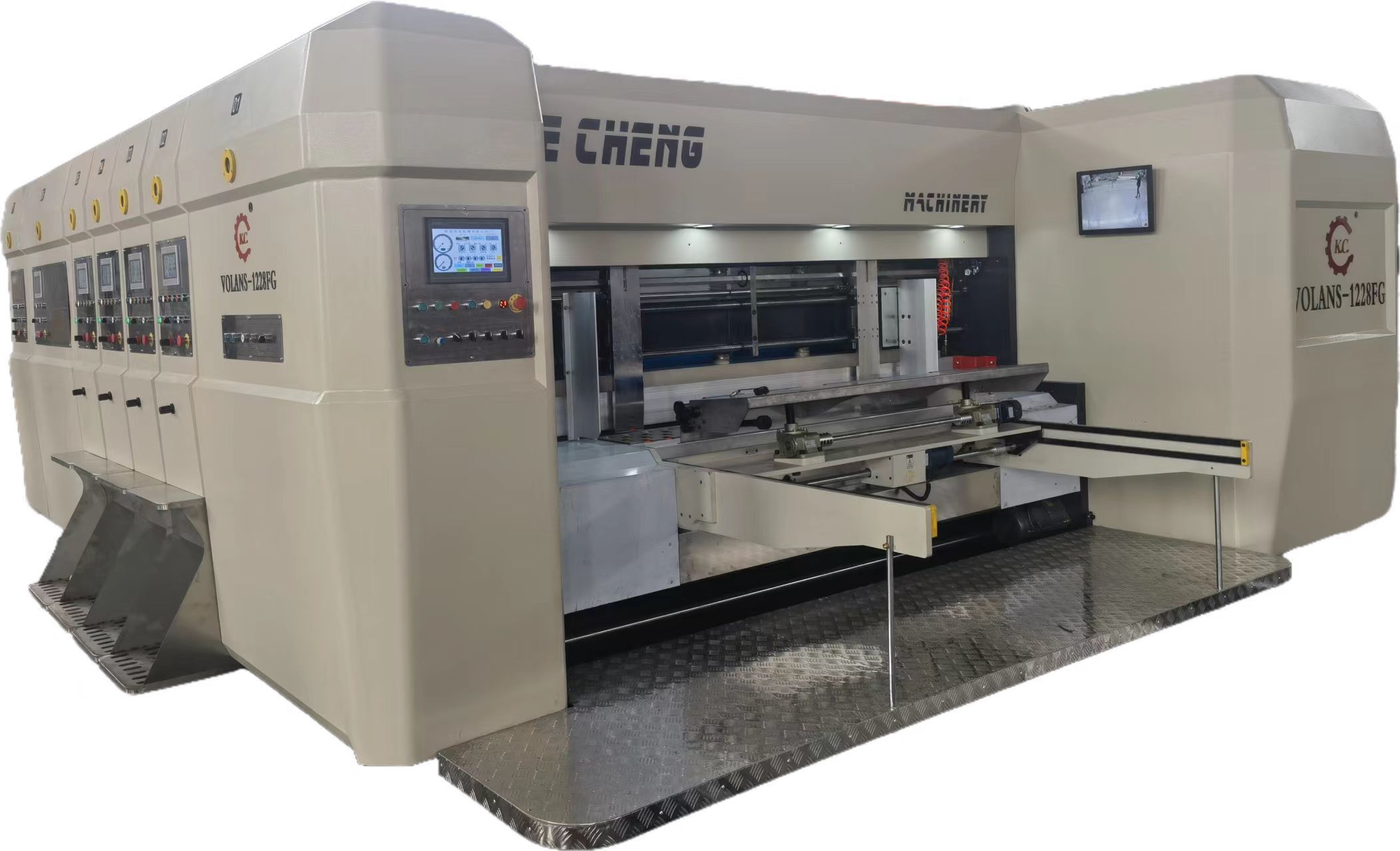 1228 4 Color Automatic Flexo Printer Slotter Rotary Die Cutter