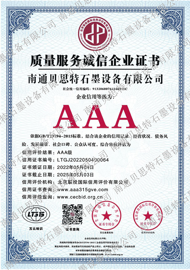 质量服务诚信企业证书