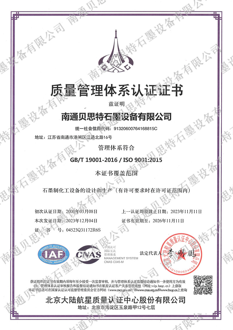 ISO9001 Quality Management System Certificate (CH)