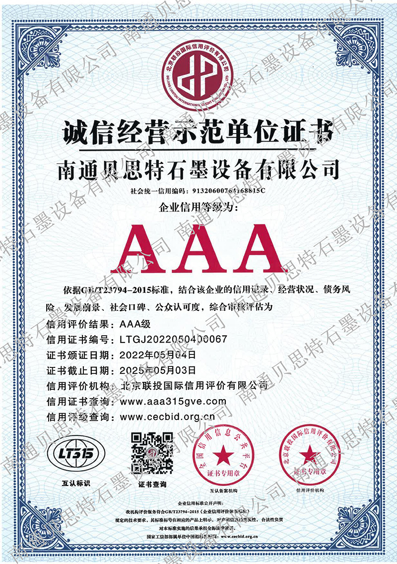 诚信经营示范单位证书