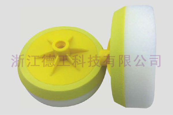 Two-color sponge ball with holder (embedded plastic screw)(M16 M14 5/8)