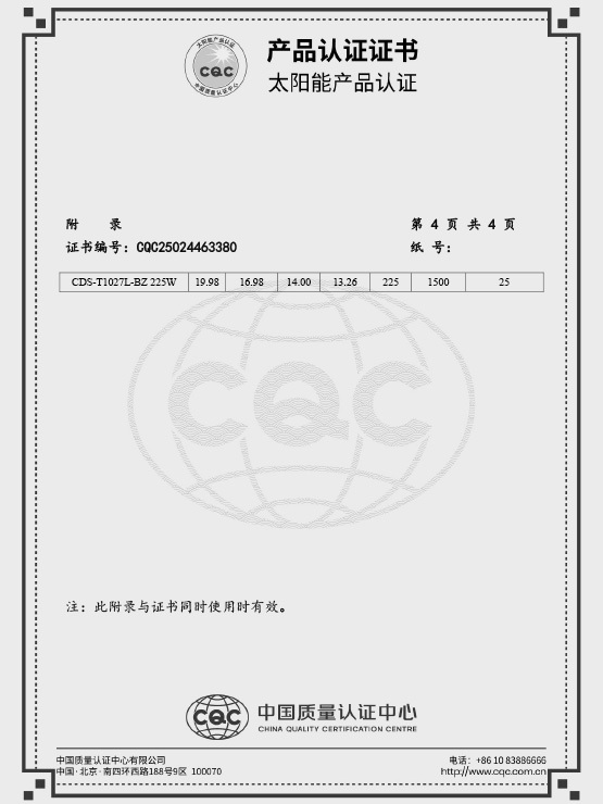 CQC  61730  TOPCon双玻TUV证书
