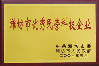 濰坊市優(yōu)秀民營(yíng)科技企業(yè)