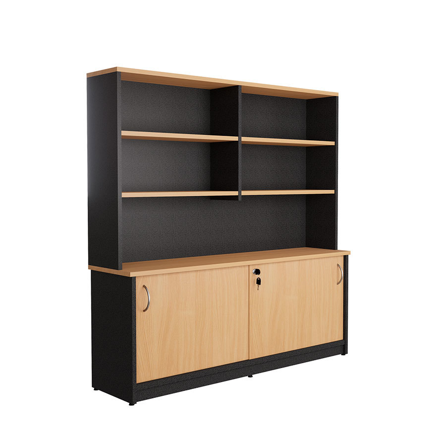 Credenza With Overhead Hutch