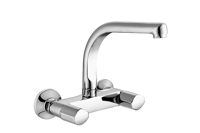 Double Lever Wall Mounted Kitchen Mixer