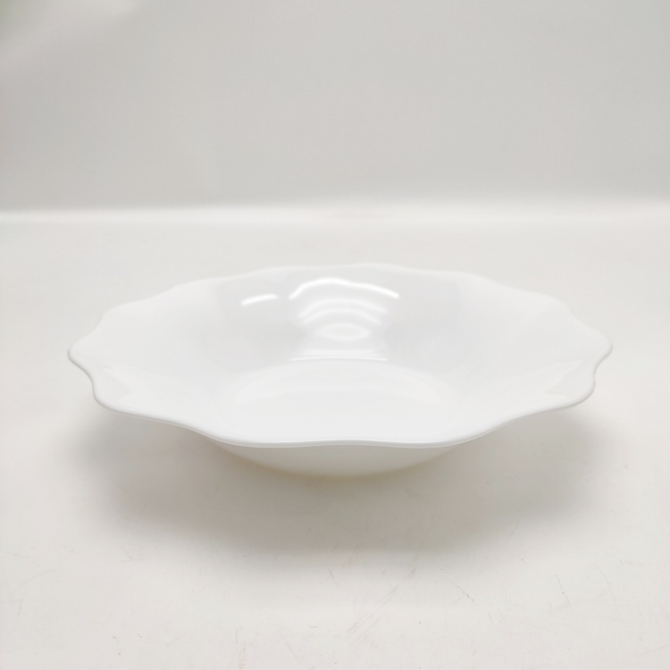 wholesale supplier pure white opal glassware soup plate