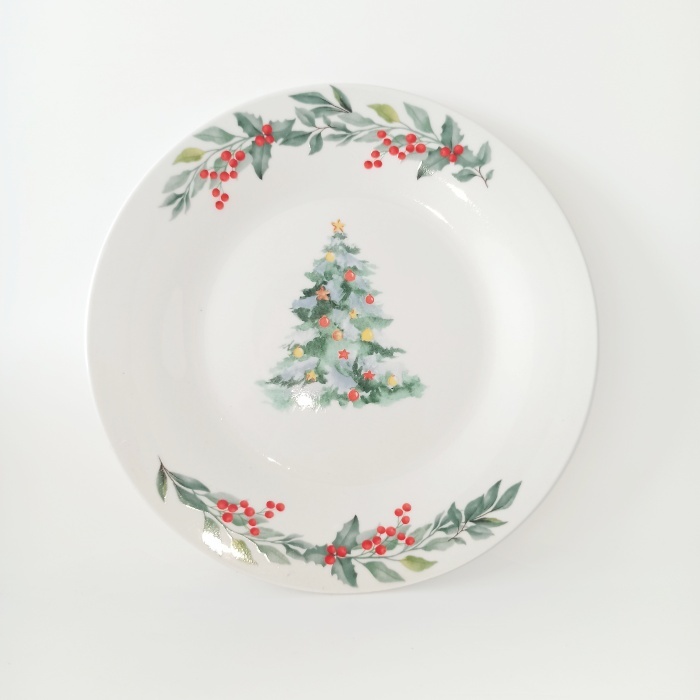 7.5inch Christmas Ceramic Plate Porcelain Dinner Dishes