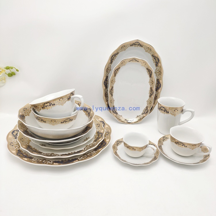 ceramic dinnerware suppliers gold plating design tableware