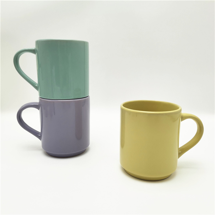 360ml/12oz  ceramic stoneware material glossy glazed stackable mugs cups