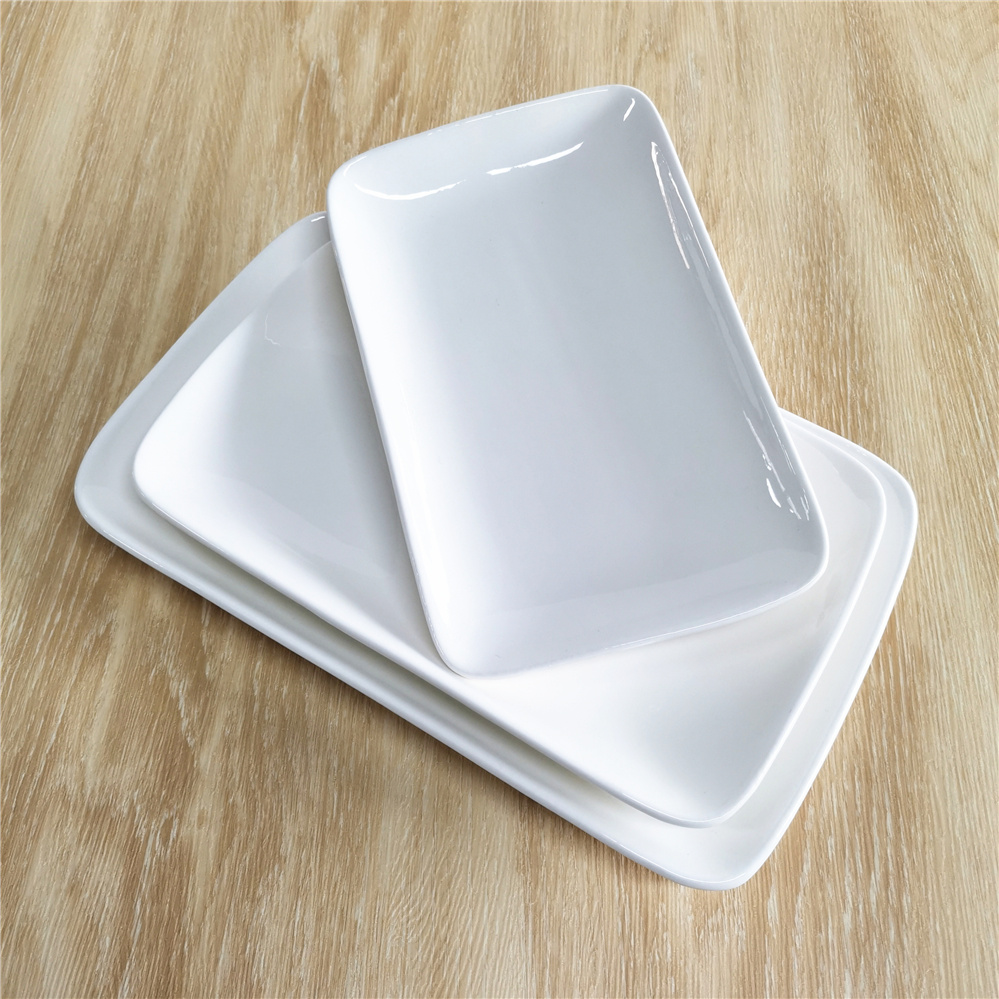 personalized ceramic plates rectangular hotel dining plate