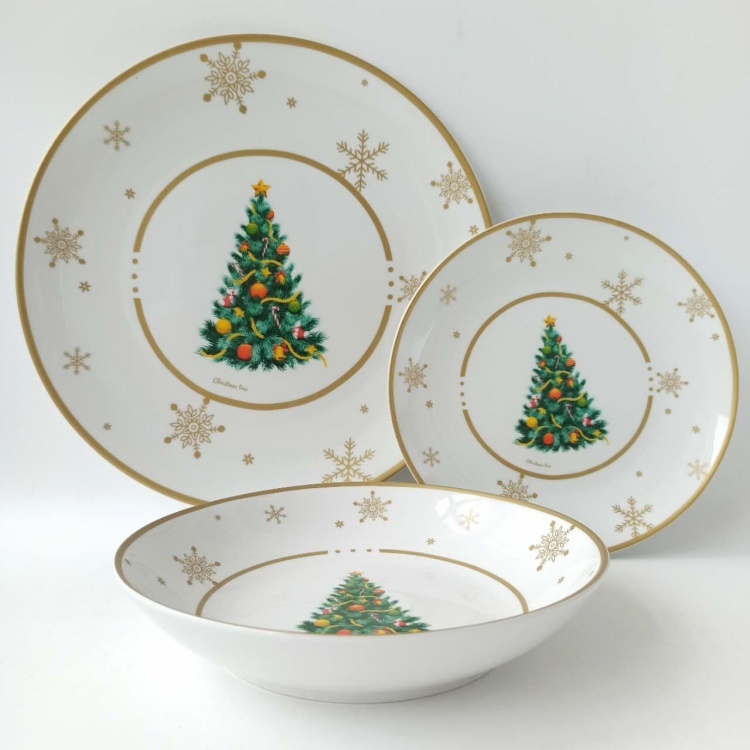 Customised Ceramic Plates Christmas Tree Ceramic Dinner Dishes