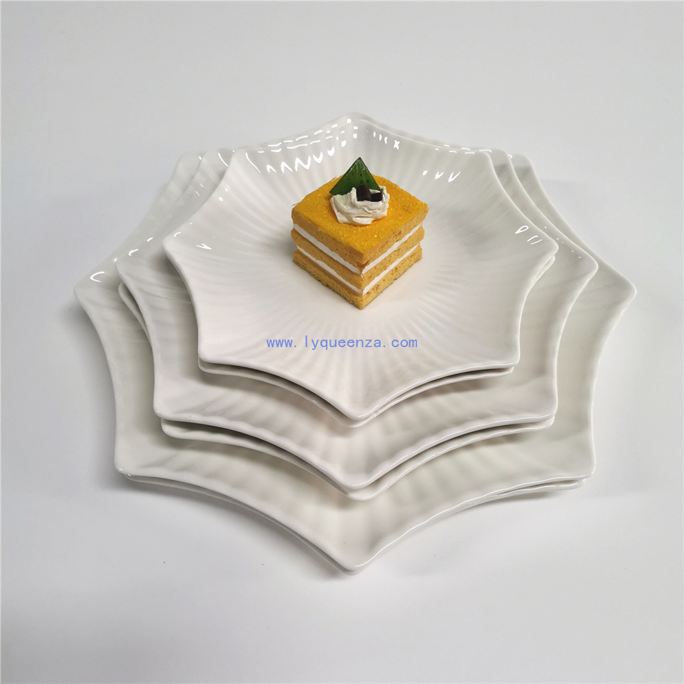 Wholesale Star - Shaped Pure White Porcelain Plates: 8/10/12 Inch Artistic Dining Essentials