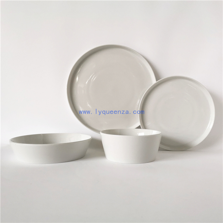 Wholesale Minimalist White Ceramic Tableware Set: Sleek & Versatile