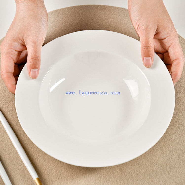 Wholesale 9/10 Inch Pure White Porcelain Pasta Bowls: Elegant Tableware for Dining