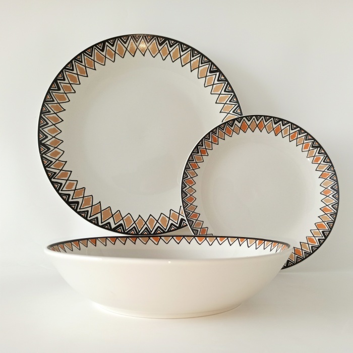 Wholesale Ceramic Crockery Porcelain Tableware Set Round Shape Ceramic Dinnerware Sets