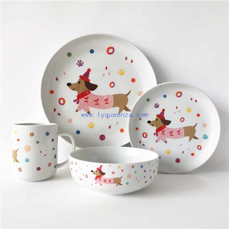 Wholesale Cute Dachshund - Dog Design Porcelain Dinnerware: Bring Joy to Your Table