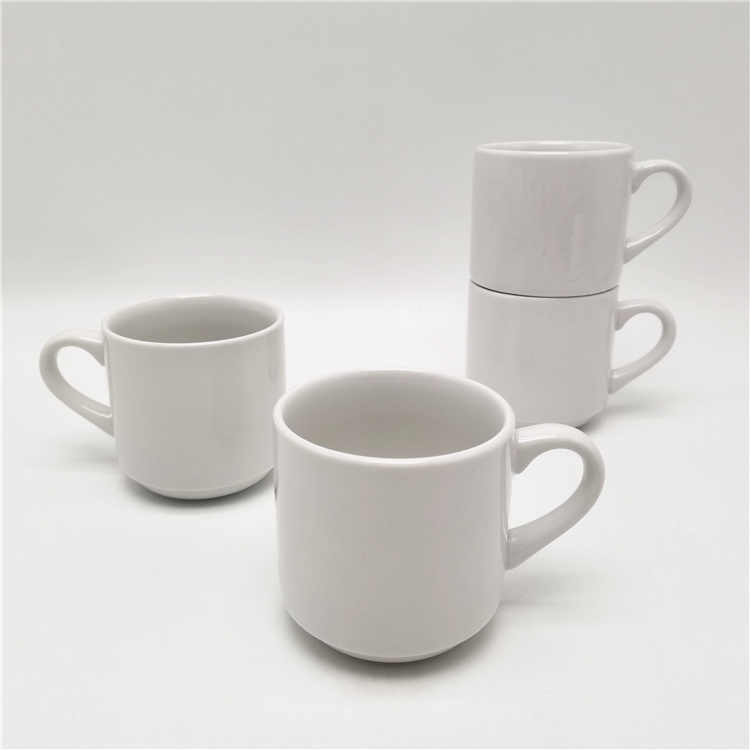 330/12oz stackable porcelain mugs with custom design