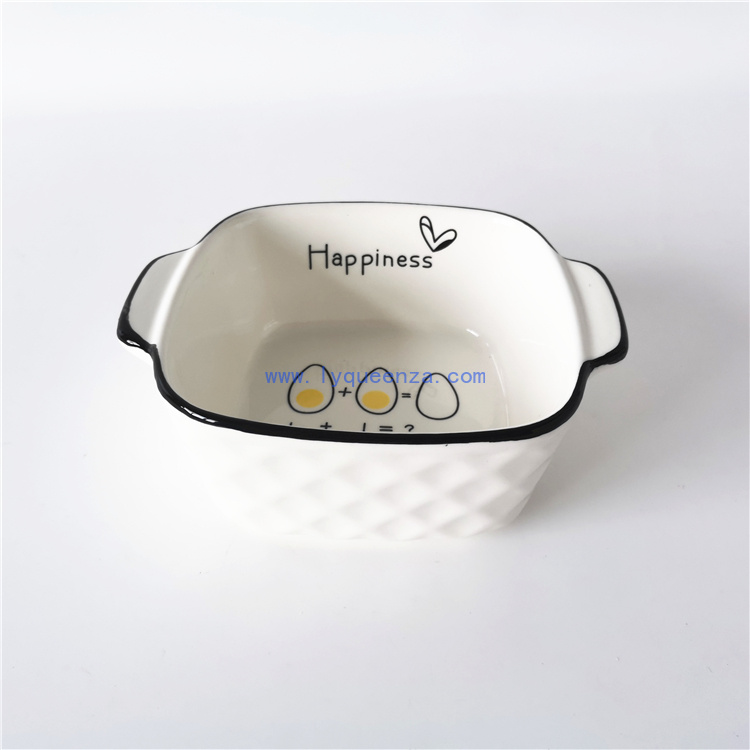 Wholesale Fine Porcelain 5.75 - inch Rose Diamond 2 - handle Square Bowl: A Blend of Style and Function