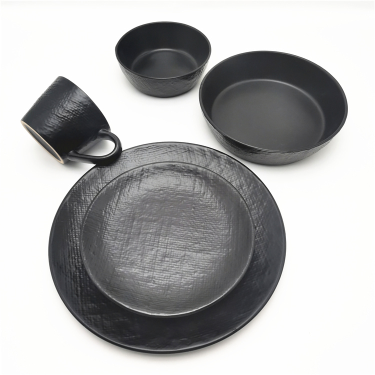 Linen Relief Stoneware Ceramic Dinnerware