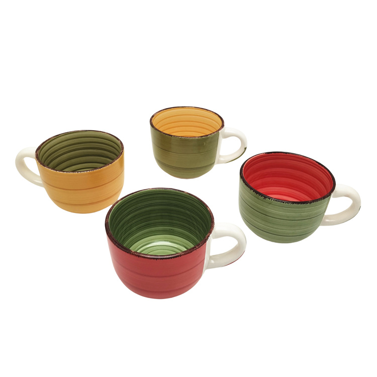 480ml stoneware material hand paint big capacity mugs supplier
