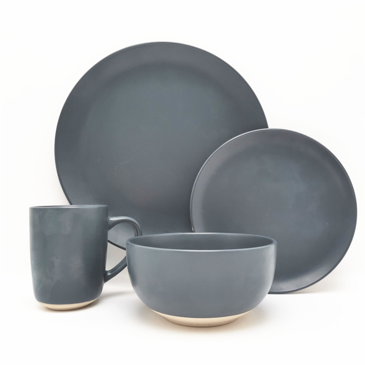 Modern design wax bottom 16pcs stoneware dinnerware supplier