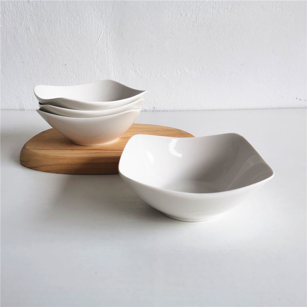 sqaure shape white porcelain plate/ bowl