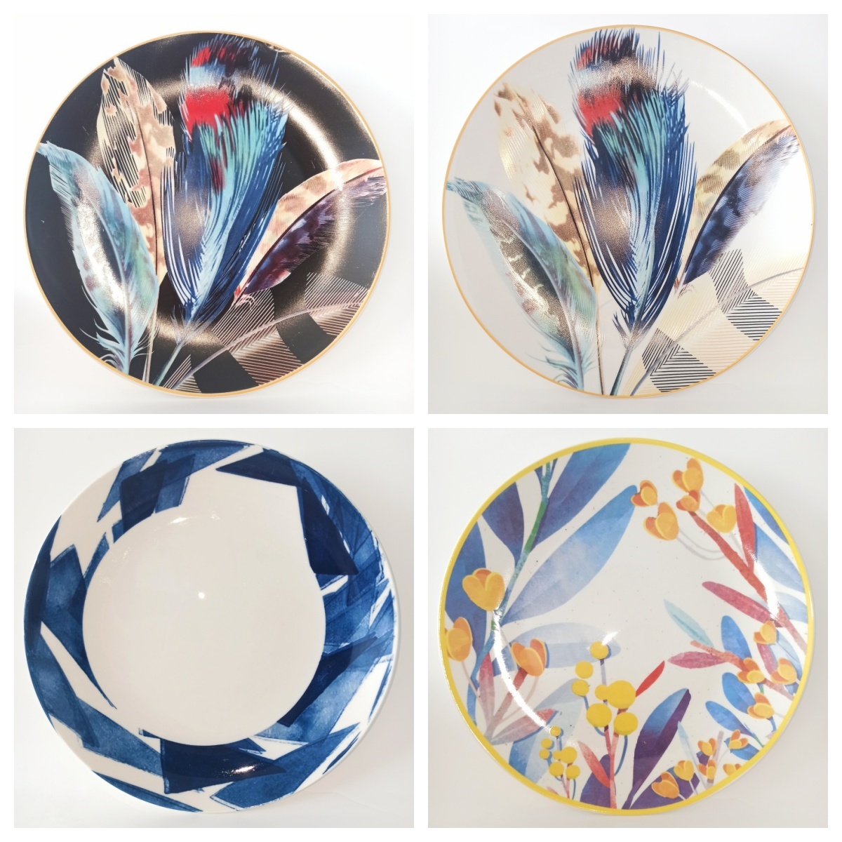 10.5/7.5inch Flower Decoration Ceramic Dinnerware Sets