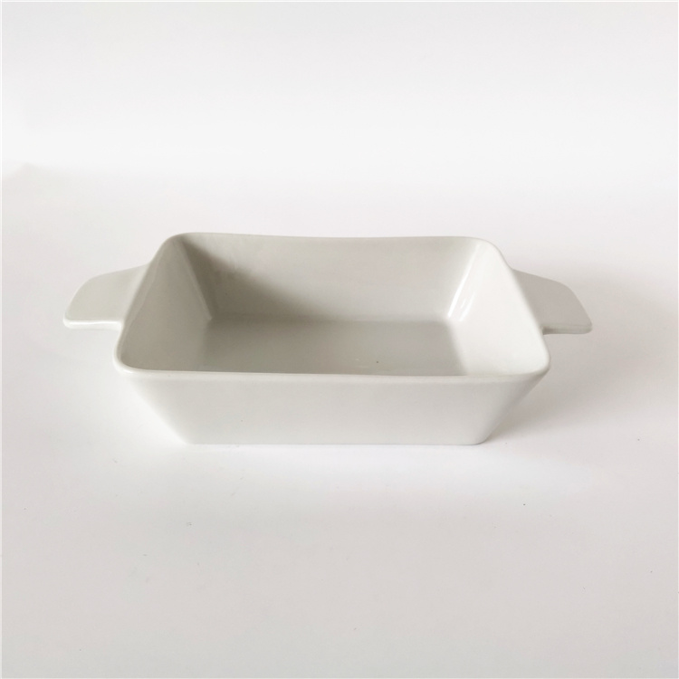 Wholesale 9.5inch Fine Porcelain Baking Pan with 2-handle,  Microwave, dishwasher and oven safe