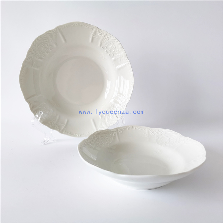 Wholesale Embossed 7 and 8 - inch Porcelain Soup Plates: Where Elegance Meets Utility