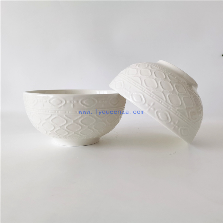 Wholesale Embossed Porcelain Bowls: 6 - Inch for Noodles & More