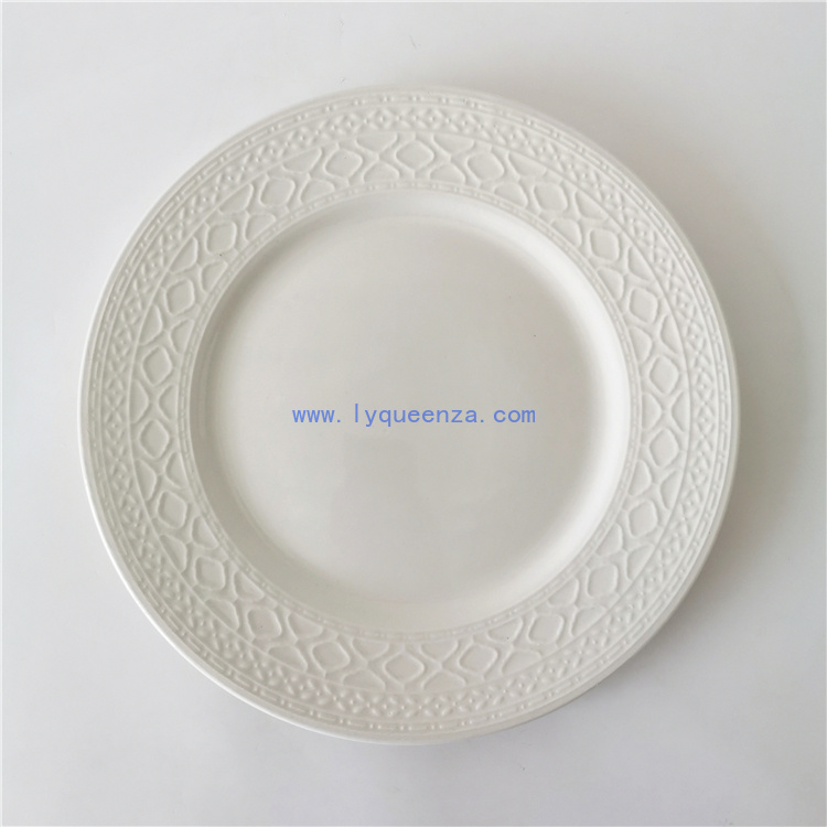 Elevate Your Table with 10.5 - Inch Embossed Porcelain Plates