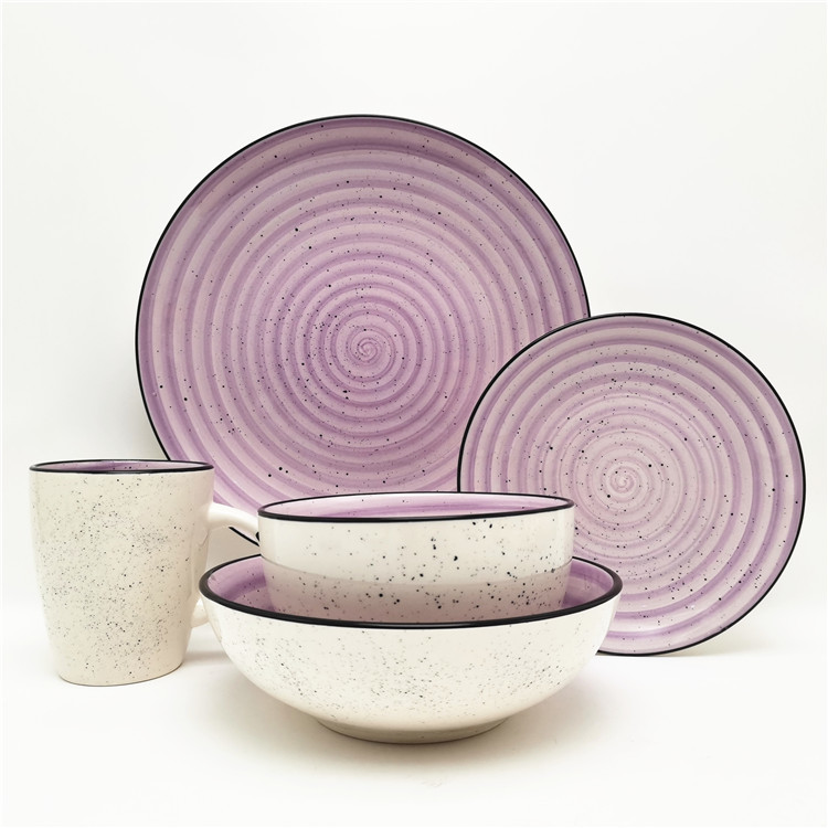 12pcs Hand Painting Stoneware Dinnerware Set for  4 Persons