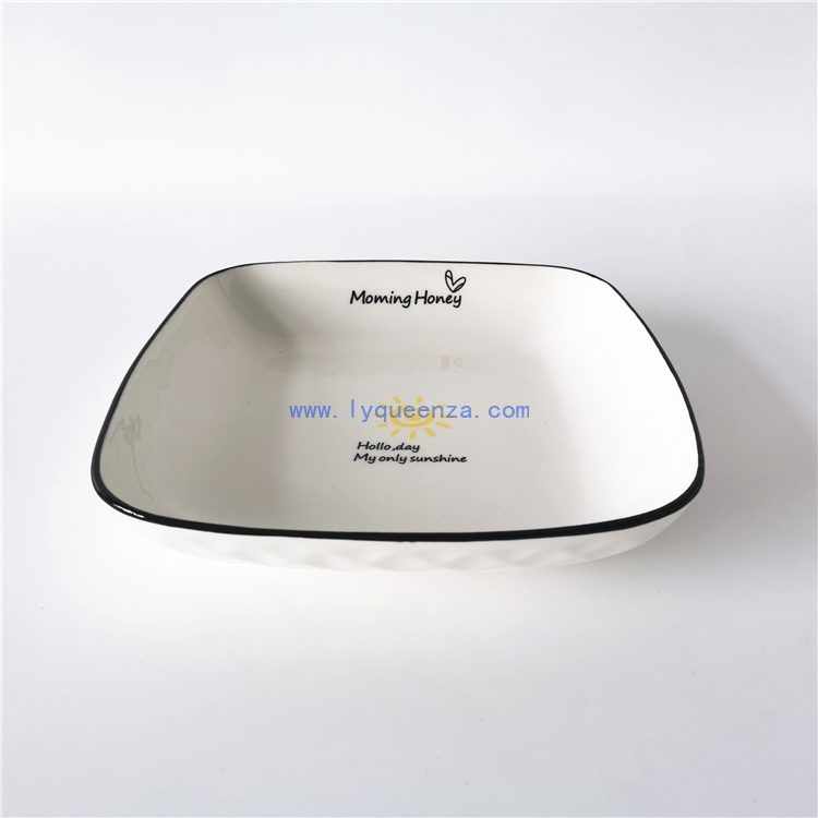 Wholesale Fine Porcelain 8 - inch Rose Diamond Square Soup Plate: Where Style Meets Utility