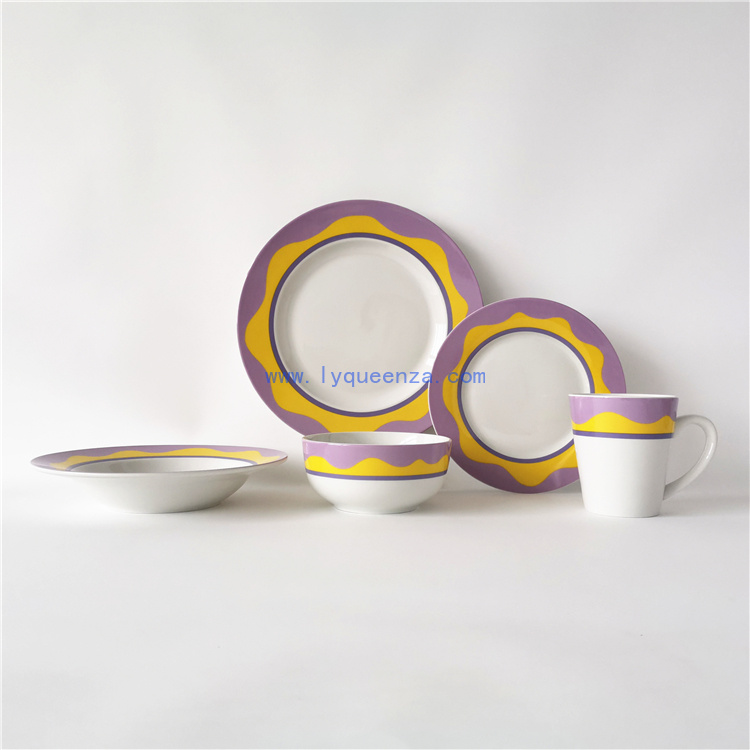 Wholesale Wavy - Design Porcelain Dinnerware: Add a Vibrant Flair to Your Table