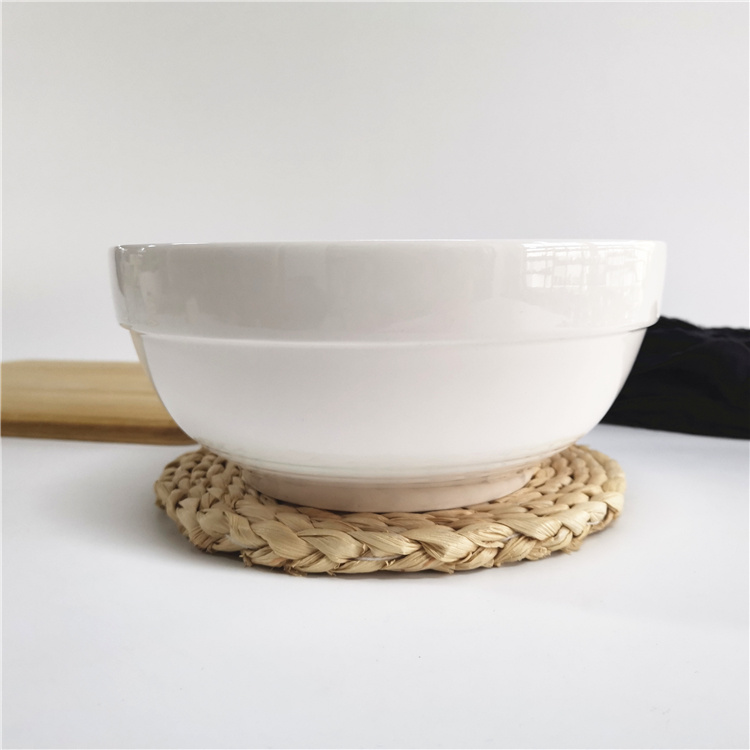 ceramic crockery wholesale pure white restaurant use edge bowl