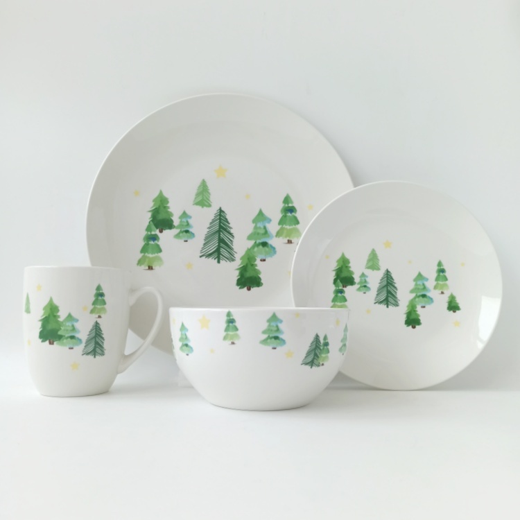 Customised Ceramic Plates Christmas Tree Ceramic Dinner Dishes Christmas Gifts