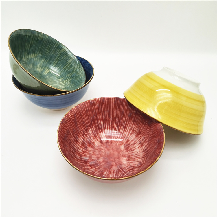 6.25inch  650ml Modern porcelain pad printed bowl