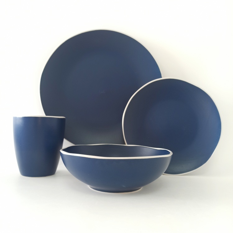Stoneware Dinnerware Sets Deep Blue Plate