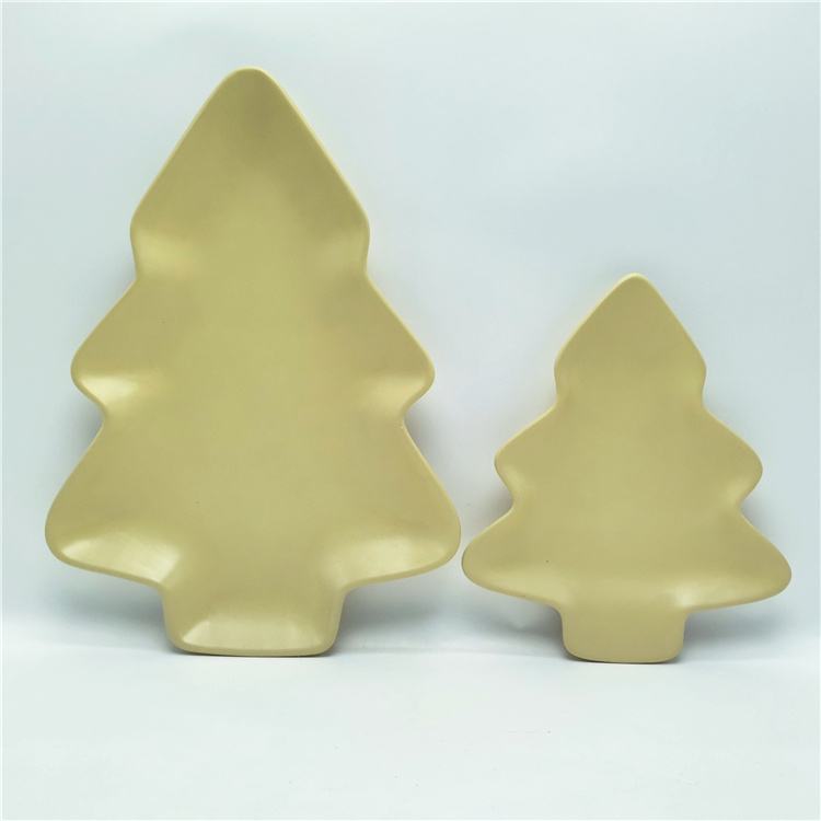 14inch& 9inch Christmas tree shape stoneware serving platter
