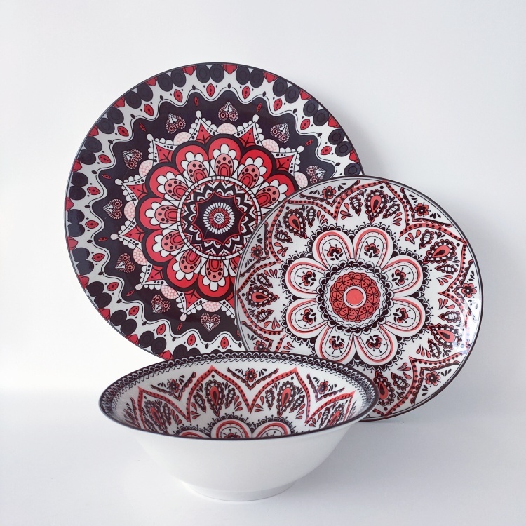 ceramic dinnerware wholesale morocco style 12pcs dinner set