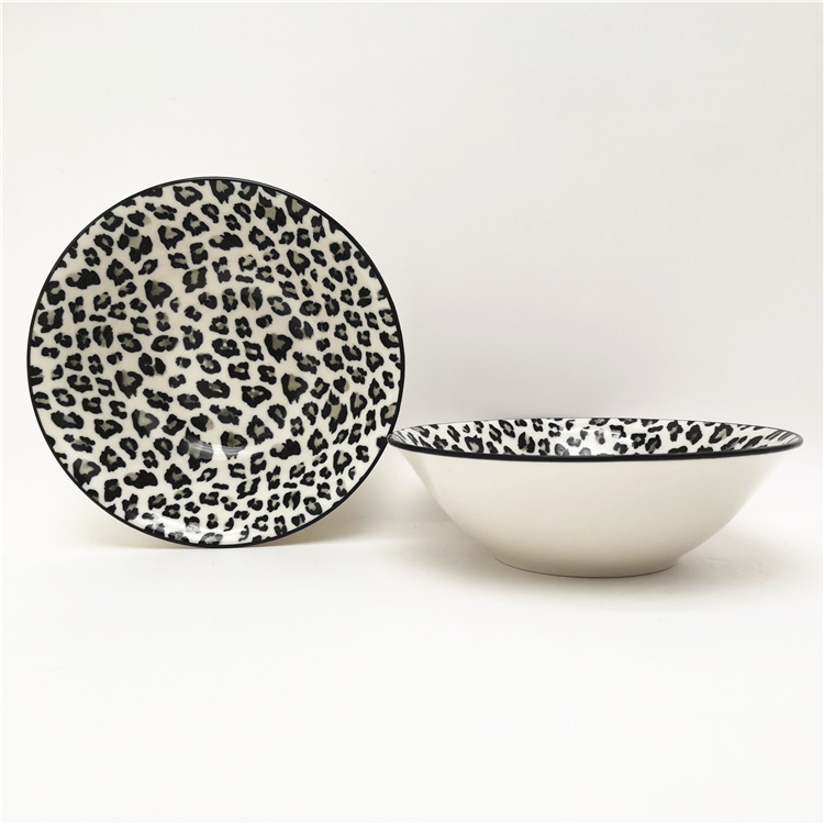 400ml Pure White Fine Porcelain Material  6inch Salad Bowl with Under Glazed Pad Printing Design